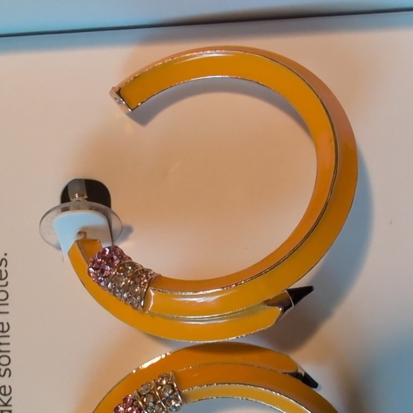 Baublebar #2 Yellow Pencil Hoop Earrings - NIB - Picture 5 of 5